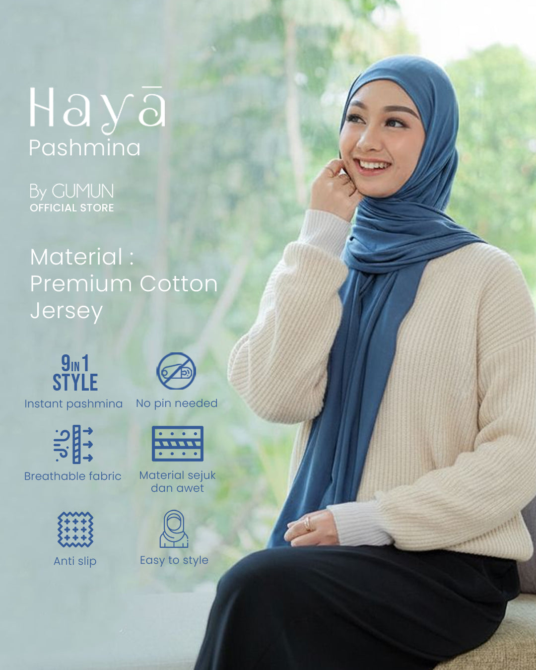 Pashmina Hayaa by Gumun , 9 in 1 Pashmina